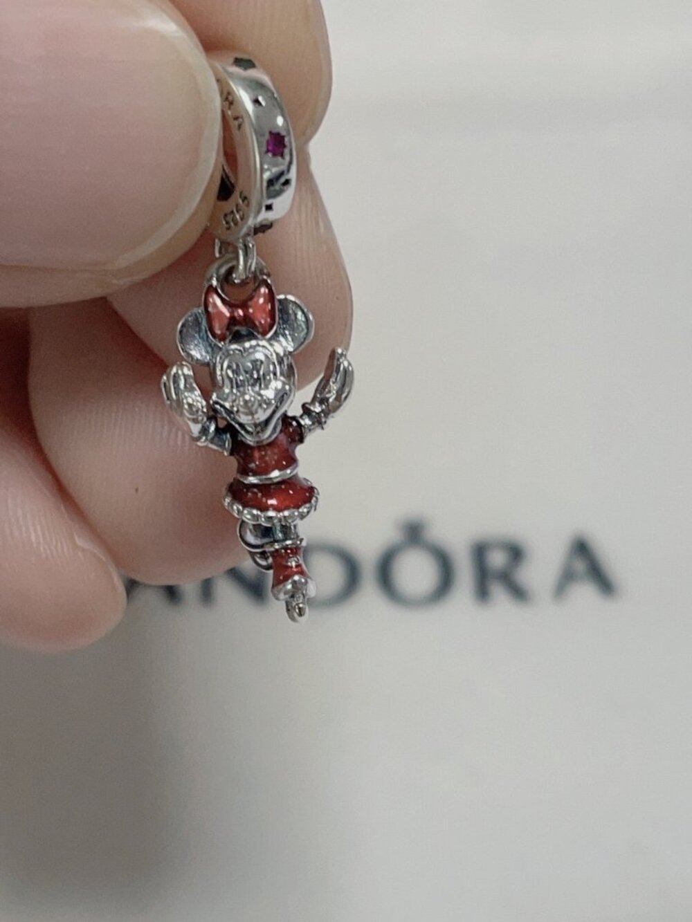 Pandora Minnie Mouse Ice Skating Dangle Charm